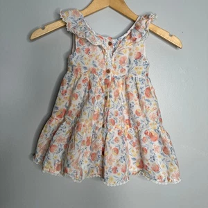 Tommy Bahama Girl's Ruffle Tiered Pastel Floral Printed Button Front Dress 4T - Picture 1 of 10