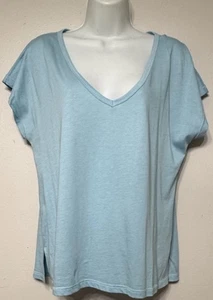 VARLEY Top Women’s Size Medium Kerry Short Sleeve Open Back Loose Yoga Sky Blue - Picture 1 of 8