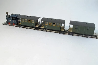 Egger Bahn Spur H0e, Personenzug mit Dampflok, Nostalgie, alt, sehr gut - Bild 1 von 4