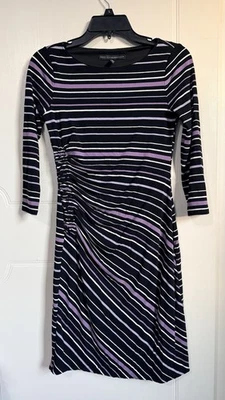 White House Black Market Sheath Dress Striped 3/4 Sleeve Classic Pullover XS - Image 1 of 4