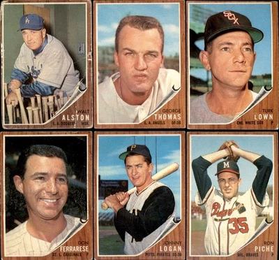 1962 Topps бейсбол полный набор #1-598 вы выбираете! - Изображение 1 из 2