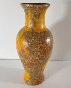 Royal Haeger 1970s Modern Deco Art Pottery Orange Peel Lava Glaze Vase 13 Inch - Picture 1 of 8