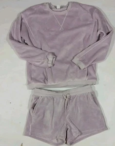 Athleta Girl Feelin' Great 2.0 Sweatshirt 14 XL Shorts 16 XXL Purple Fleece Cozy - Picture 1 of 7