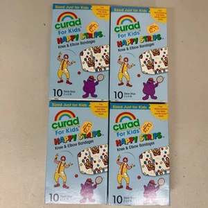 NEW 1990 Curad Kids Happy Strips Knee Elbow McDonalds First Aid Bandaids Lot (4) - Picture 1 of 4