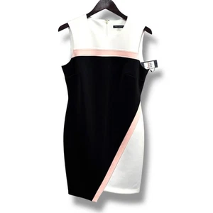 Neu mit Etikett Tommy Hilfiger Damen Scuba asymmetrischer Saum Etuikleid Größe 12-18 x 38 - Bild 1 von 8