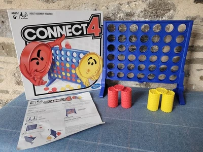 Connect 4 Classic Retro Family Strategy Game Hasbro 2017 Travel Holiday  - Image 1 of 4