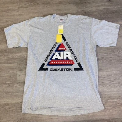 Vintage Easton Donzis Air Management USA XL Striped T Shirt NWT Deadstock - Imagem 1 de 4