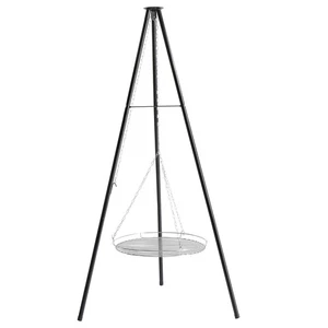 Campfire Tripod Grill, Adjustable Height BBQ Grill Grate for Cooking Over Fire - Photo 1/11
