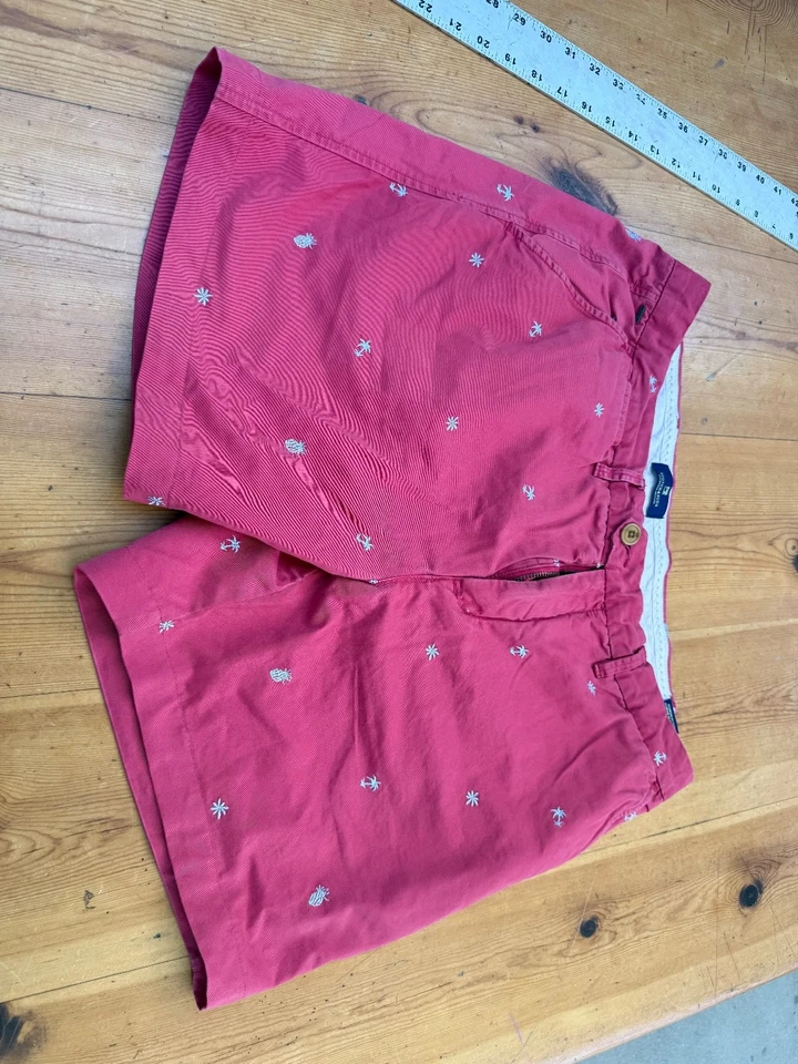 Pantalones Cortos Scotch & Soda Para Hombre 34 Rojo Frente Plano Chinos F8 Foto 1 de 4