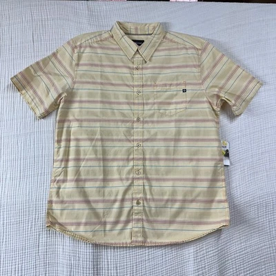 Camisa de caminhada Marmot Fulton manga curta algodão listrado ao ar livre masculina tamanho XL nova com etiquetas - Imagem 1 de 4