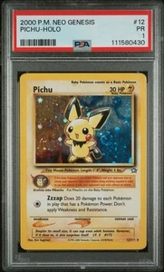2000 Neo Genesis Pichu Holo #12 PSA 1 - LOW POP! 📈 - Picture 1 of 2