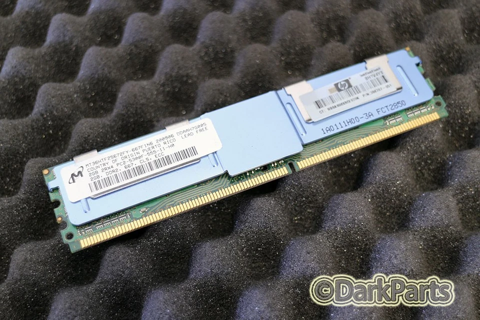 HP 398707-051 Micron MT36HTF25672FY-667F1N6 PC2-5300F-555-11-H0 2GB Server RAM - Image 1 of 1