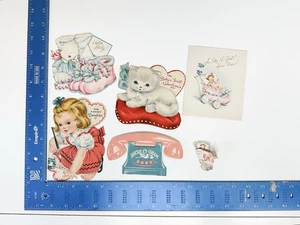 Vintage 1950’s Baby Valentines Love Greeting Cards Ephemera MCM Mixed Lot #4 - Picture 1 of 15