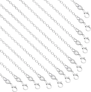 Catene per Collana, Confezione da 15 Catene per Collana in Argento Placcate Bulk Cavi Catena Collo... - Foto 1 di 7