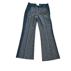 Pantalone Brighton Anthropologie ELEVENSES maculato blu grigio taglia 8 gamba larga - Foto 1 di 6