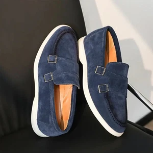 Mocasines sin cordones con hebilla de talla grande 38-48 informales para conducir negocios zapatos planos - Imagen 1 de 21