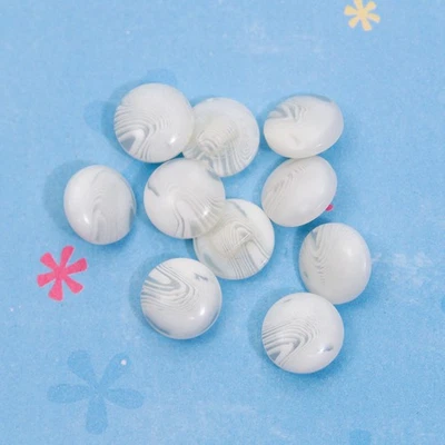 Marbled Clear White Resin Round Plastic Shank Loop Sewing Fastener Buttons 11mm - Image 1 of 4