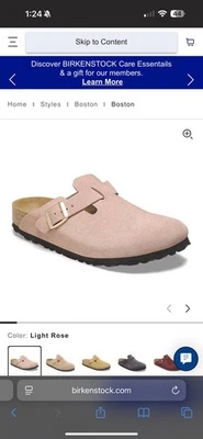 39 8 Birkenstock Light Rose Pink Boston Suede Clogs - Image 1 of 4