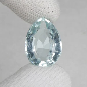 Acquamarina blu 16,14 ct. taglio pera creata in laboratorio pietra preziosa sfusa per gioielli - Foto 1 di 4