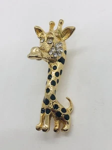 Broche jirafa diamantes de imitación dorado  - Imagen 1 de 5