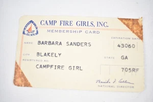 Vintage 1960 Camp Fire Girl Membership Card - Picture 1 of 2