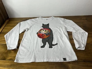 Go Slow Caravan Graphic Cat Long Sleeve White T-Shirt Size 3 - Picture 1 of 10