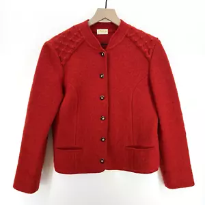 Eisbar rote Wolle Strickjacke Jacke Vintage Winter Austria Damen Größe 40 US Large - Bild 1 von 9