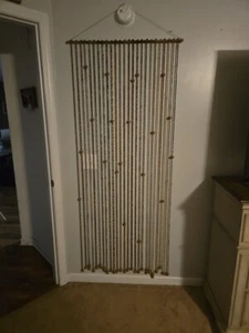 Wooden Beaded Door Curtain Doorway 32x71 Handmade Fair Trade - Picture 1 of 11