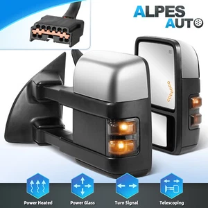 Chrome Power Heated Tow Mirrors For 1999-07 Ford F250 F350 F450 F550 Super Duty - Picture 1 of 14