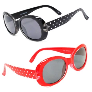 Kids Girls Jackie O Sunglasses Polka Dot 50s 60s Retro Vintage Style 100% UV400 - Picture 1 of 17