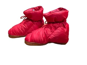 Vintage Eddie Bauer Slippers Mt Everest Booties Women’s Size 9 Red - Picture 1 of 12