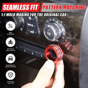 Air Conditioning Knob Ring Red Alloy Protection Cover For BMW 6 Series 2004-2009 - Picture 1 of 12