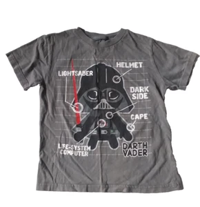 STAR WARS DARTH VADER T-SHIRT KIDS Size 5/6 Gray Short Sleeve Cotton - Picture 1 of 4