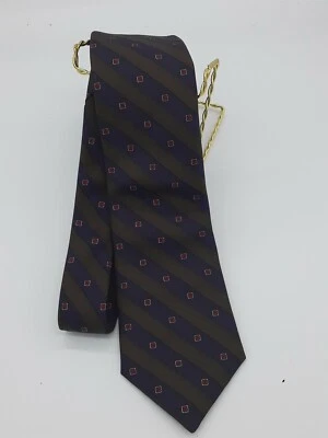 Gravata clássica John Henry Lago Di Como sarja azul verde - Imagem 1 de 4