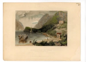 W.H. BARTLET AMERICAN SCENSE Undercliff cerca de Coldspring coloreado a mano - Imagen 1 de 2