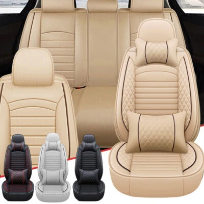 For Toyota Corolla Prius Leather Car Seat Cover Full Set 2/5 Seat Protector Pad Foto 1 de 4