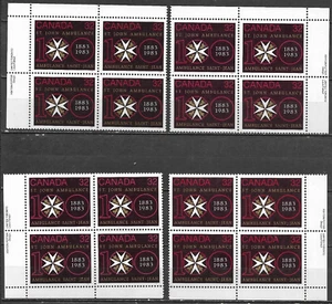 pk02328:Stamps-Canada #980 St John Ambulance 32 cent Plate Block Set- MNH - Picture 1 of 1