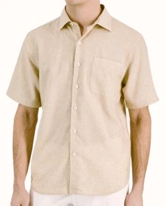 $118 Tommy Bahama Men's Sand Desert Short-Sleeve Shirt, Khaki, XL - Picture 1 of 7