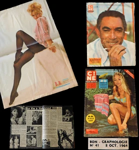 RARE FRENCH MAGAZINE OCT. 1964 FRENCH USA HOLLYWOOD STARS CENTERFOLD CINE’ TELE - Picture 1 of 9