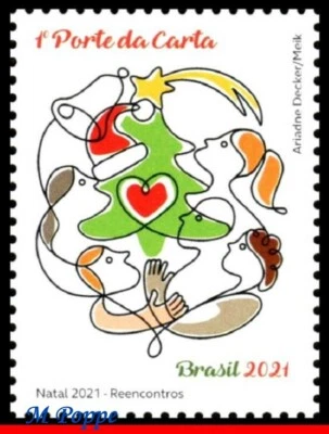 21-18 BRASIL 2021 NATAL, REUNIÕES, SEM MARCA DE CHARNEIRA - Imagem 1 de 2