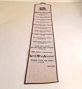 Carole Taylor Home Rules Hanging Tapestry Decor 41.5" x 8.5" Religious Love - Picture 1 of 6