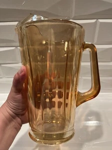 Vintage Orange Carnival Glass Pitcher with Handle - Picture 1 of 5