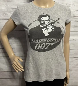 Vintage Mighty Fine James Bond 007 T-Shirt Juniors Medium Gray Slim Fit Tee - Picture 1 of 13