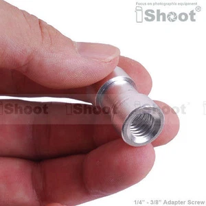 1/4-3/8" Innengewinde Schraubadapter für Kamera Stativ Kugelkopf Leuchtenstativ - Picture 1 of 7
