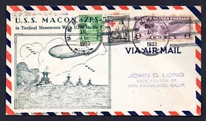 US 1933 ZEPPELIN U.S.S. MACON IN TACTICAL MANEUVERS OF NAVY BATTLE FLEET - Picture 1 of 2