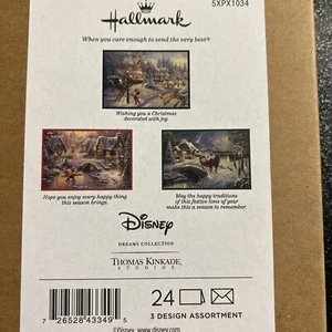 Hallmark Thomas Kinkade Boxed Christmas Cards Disney Dreams 3 Designs 24 Cards - Picture 1 of 1