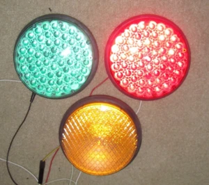 3er Set - 8" gemischte Manufakturen LED Kugeleinsatz Ampel (A) - Bild 1 von 12
