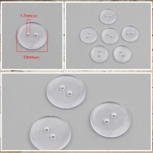 5) 10 Knöpfe Wäscheknöpfe Kunststoff 13 mm 1,3 cm transparent Basteln Bettwäsche - Bild 1 von 1