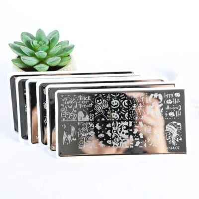 SPH 5 HALLOWEEN NAIL ART STAMPING PLATE STENCIL TEMPLATE IMAGE PLATES PUMPKIN WITCH