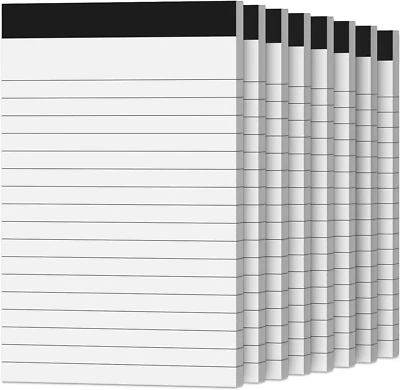 8 Pack Note Pads 4X6 Inch Paper of White Small Notepads for Work Study Lined - Image 1 of 4